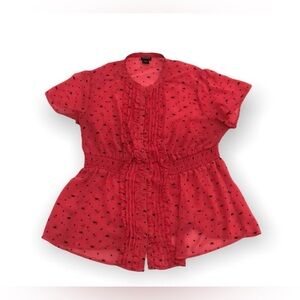 Women’s sz 2 Torrid Ruffle Cinched Blouse